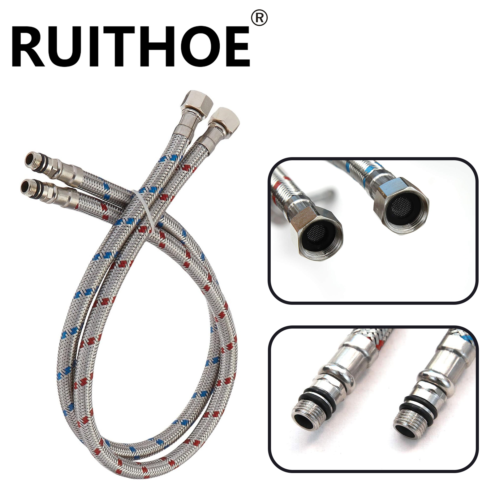 2 Piece 24-Inch Long Faucet Co - Flexible Hose Braided のレビューと価格