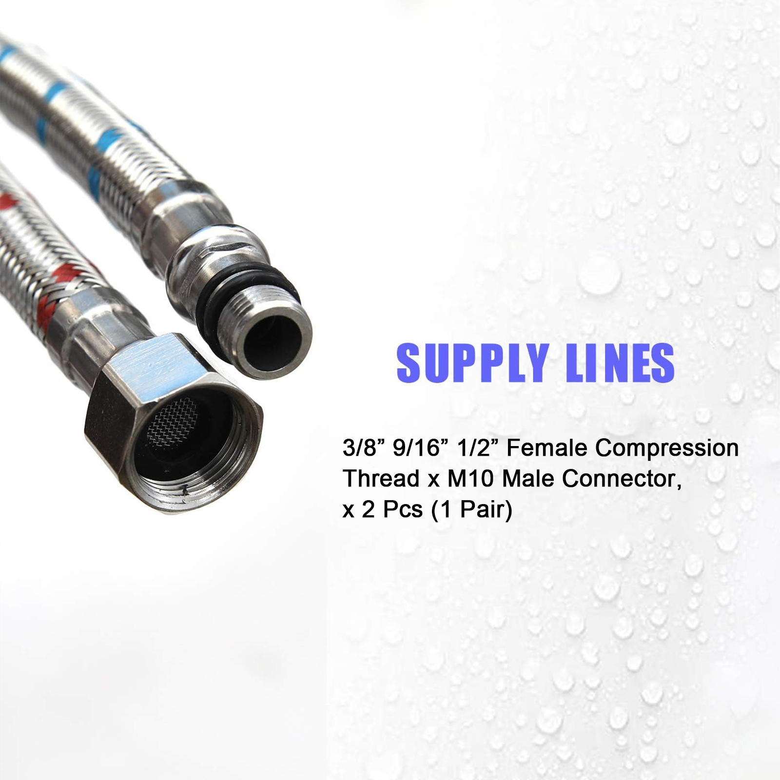 2 Piece 24-Inch Long Faucet Co - Flexible Hose Braided のレビューと価格