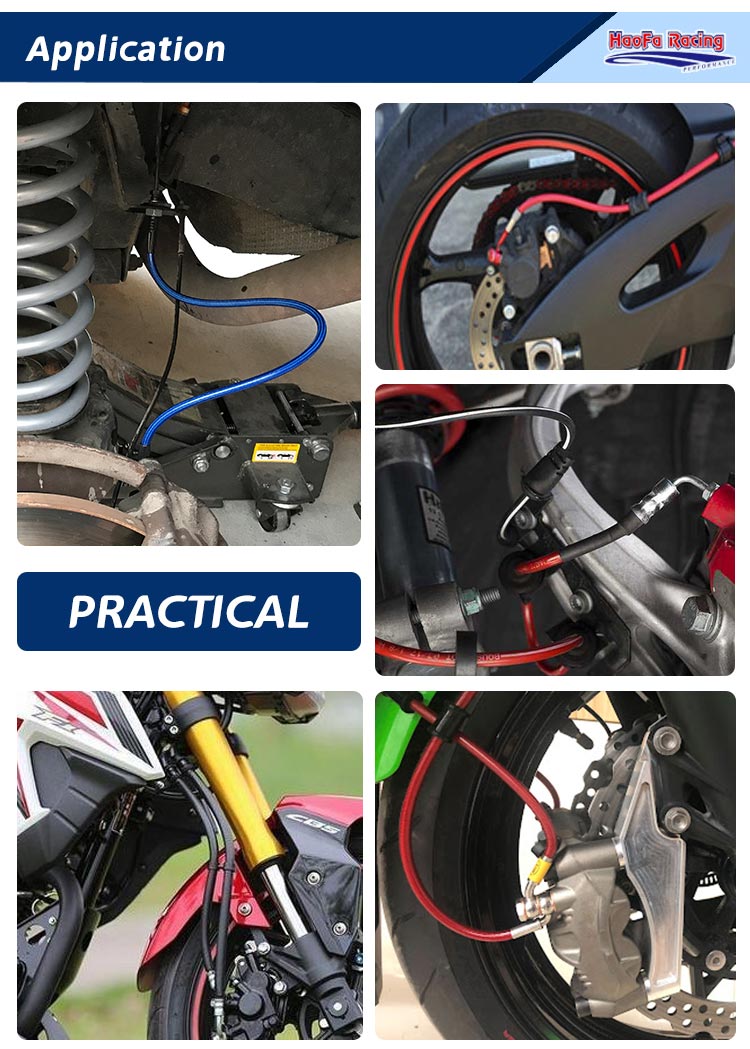 AN3 Motorcycle PTFE Brake Line - Flexible Hose Braided のレビューと価格