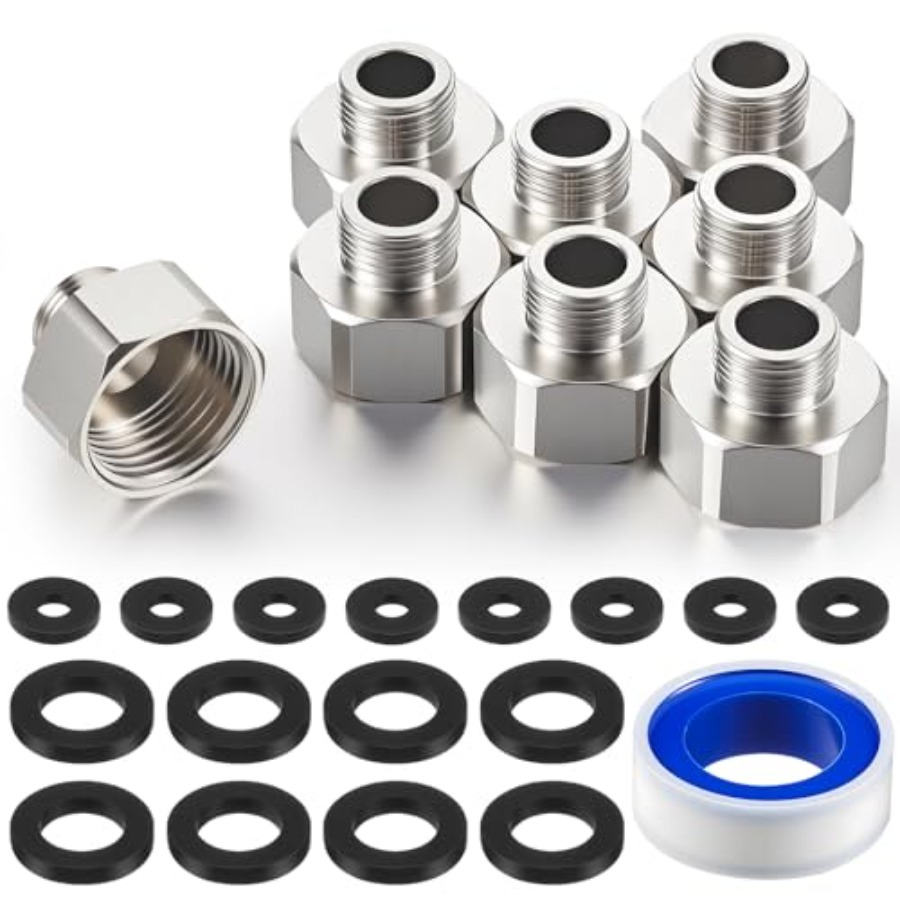 8 Pcs Brass Water Line Adapter - Compression Fitting Brass のレビューと価格
