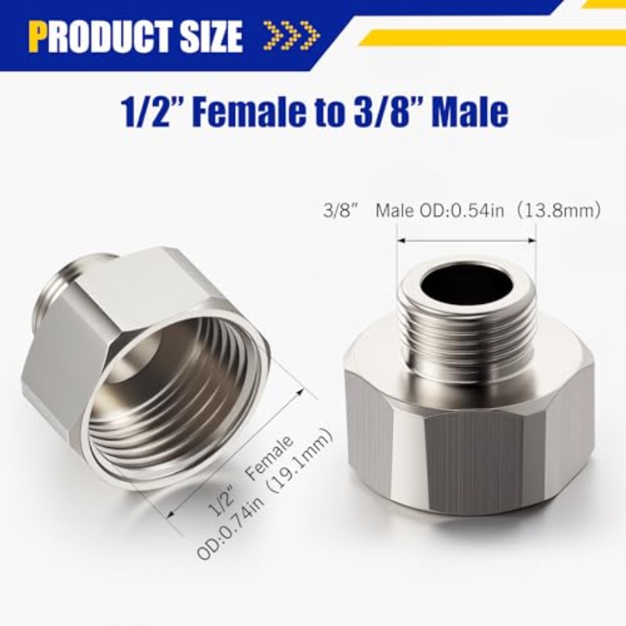 8 Pcs Brass Water Line Adapter - Compression Fitting Brass のレビューと価格