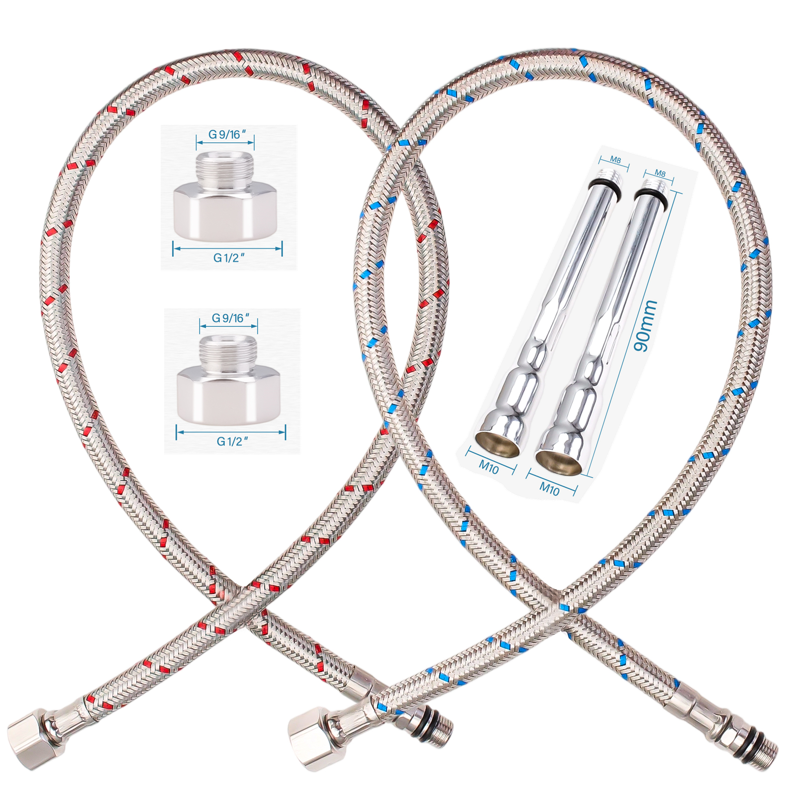 2PCS Flexible Plumbing Pipes G - Flexible Hose Braided のレビューと価格