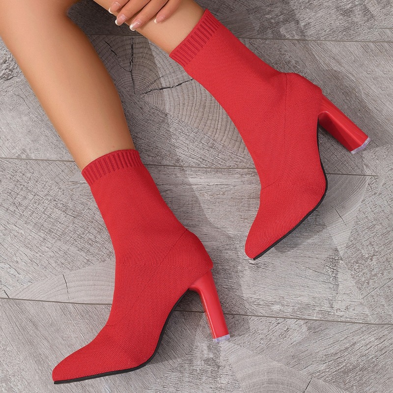 Simple Pointed Toe Knit Stretc - Pipe Bending Spring のレビューと価格