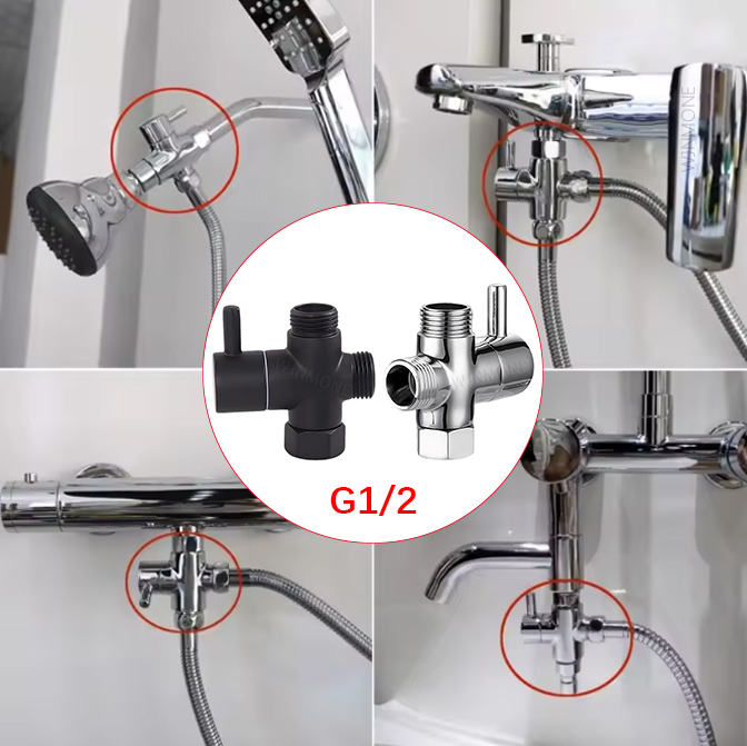 Black Silver 3 Way T-Adapter D - Shower Valve Cartridge のレビューと価格