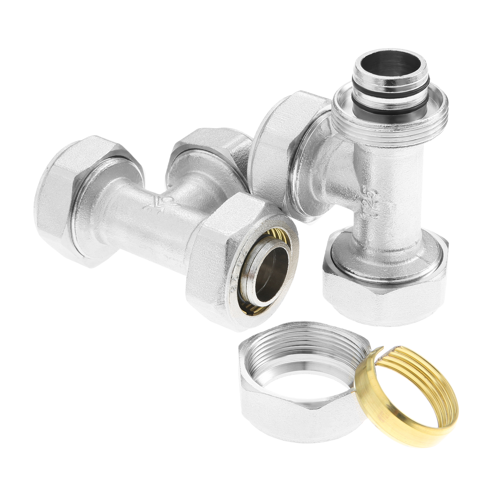 2Pcs 3/4’’ Tee Air Line Fittin - Compression Fitting Brass のレビューと価格