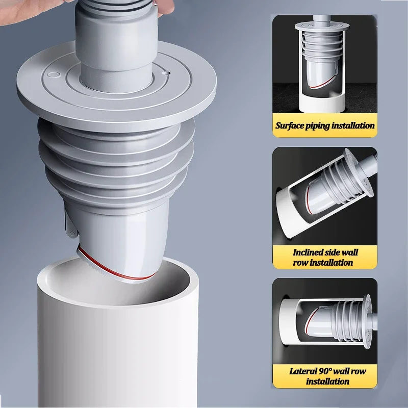 Silicone Bathroom Sewer Seal R - Drain Pipe Clip のレビューと価格