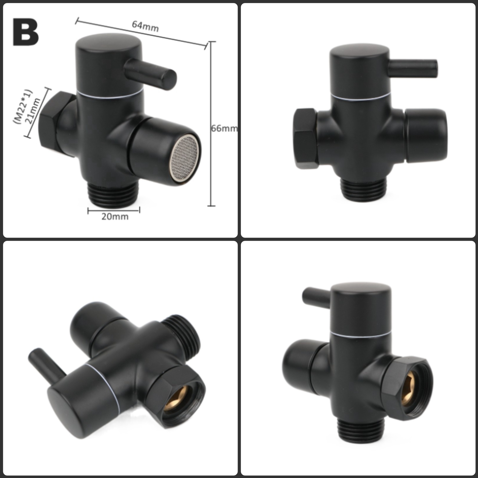 Black Brass Shower Arm Adapter - Shower Valve Cartridge のレビューと価格