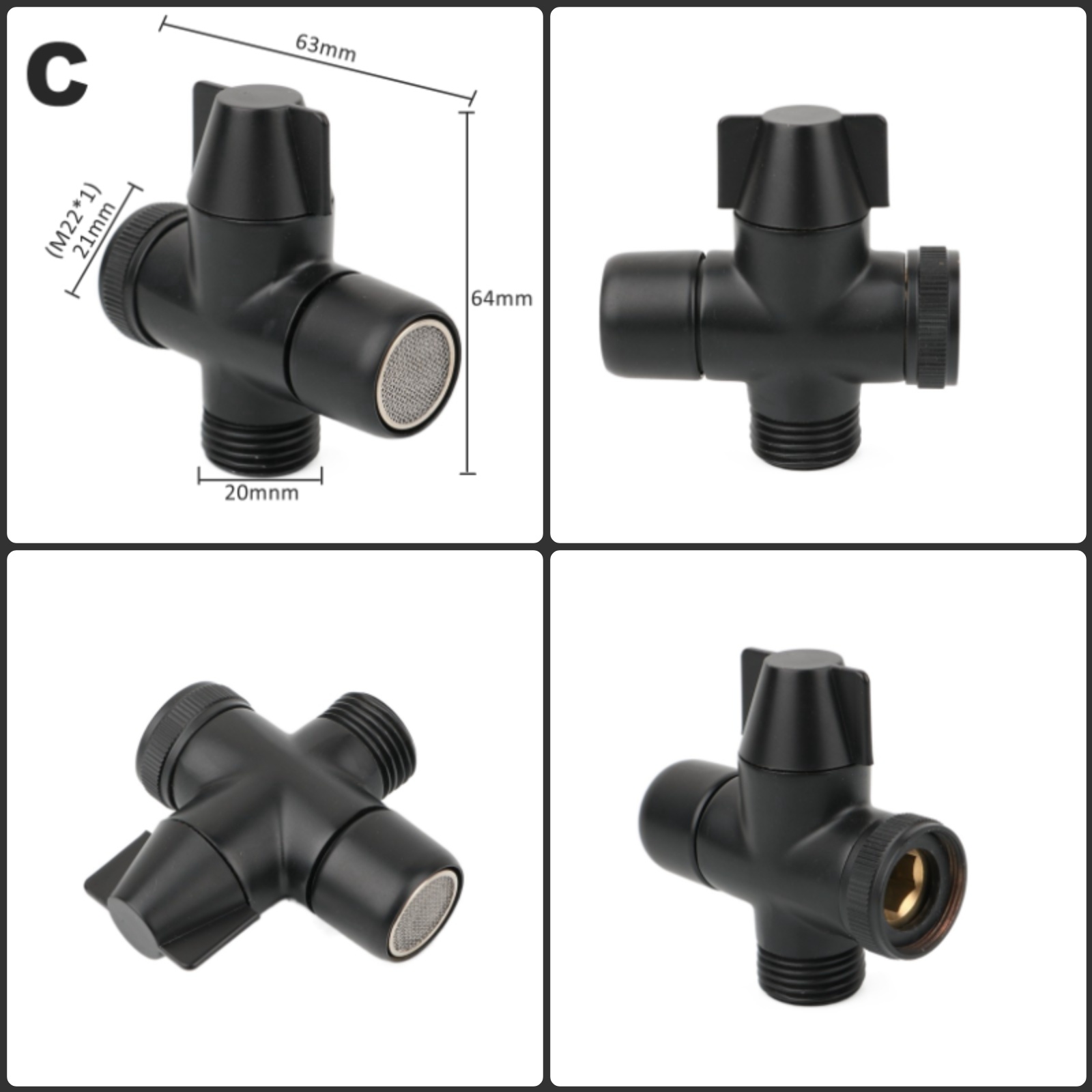 Black Brass Shower Arm Adapter - Shower Valve Cartridge のレビューと価格